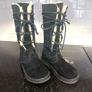 UGG Australia Black Lace Boots - Size 7